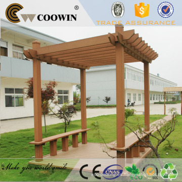 Pérgola de madera decorativa para jardín WPC decking